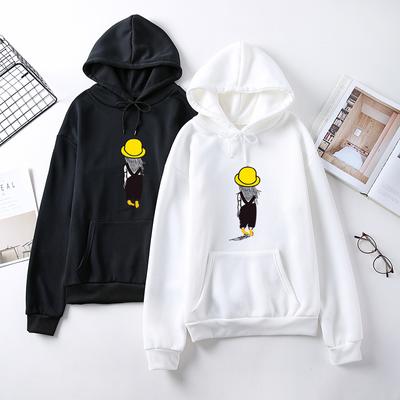 Ladies Pattern Printed Hoodie Students Long Sleeve Casual Pullover Tops for Autumn Winter