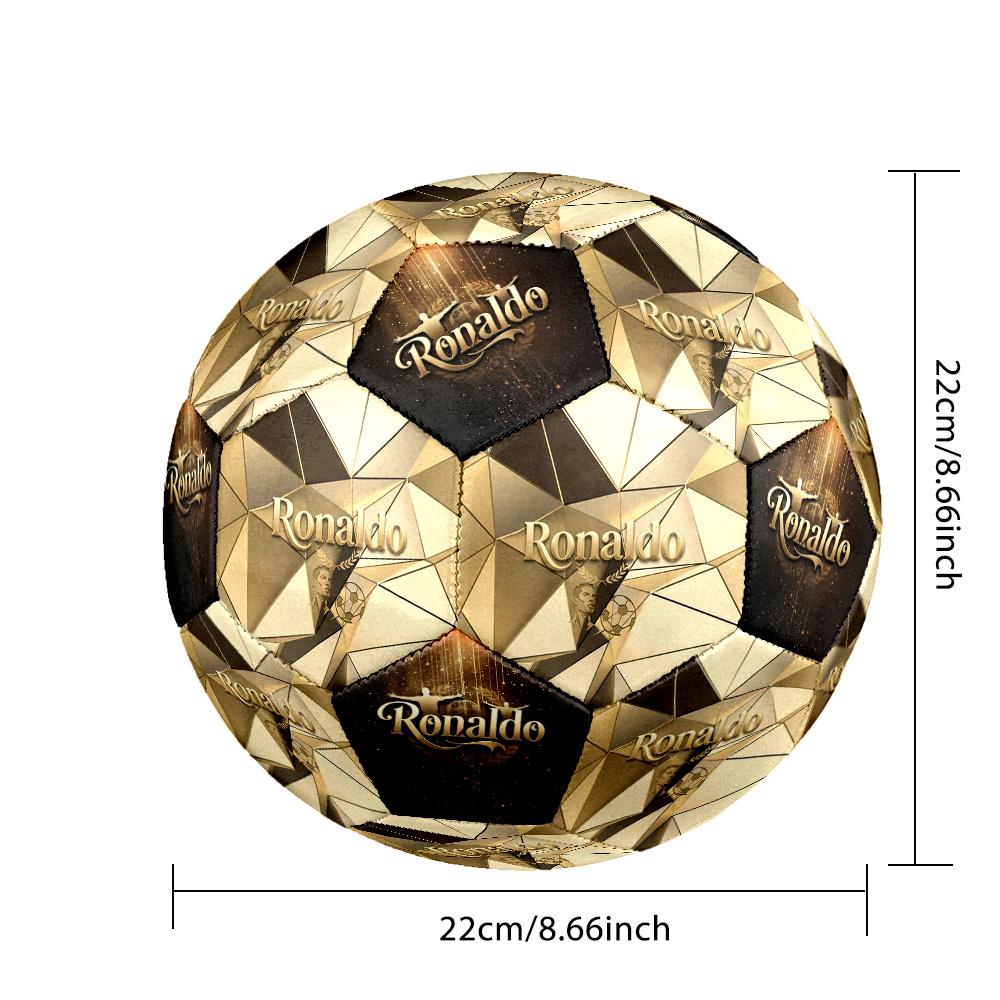 Ronaldo's Golden Ronaldo Legacy Soccer Ball Size 5 Football Machine Sewn Indoor/Outdoor Universal Football Surprise Collection Gift