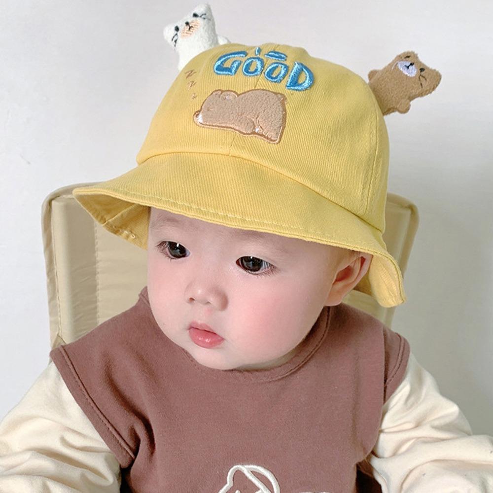 

Wide Brim Bucket Hat UV Protection Sunscreen Cap Fashion Fisherman Cap Baby жёлтый