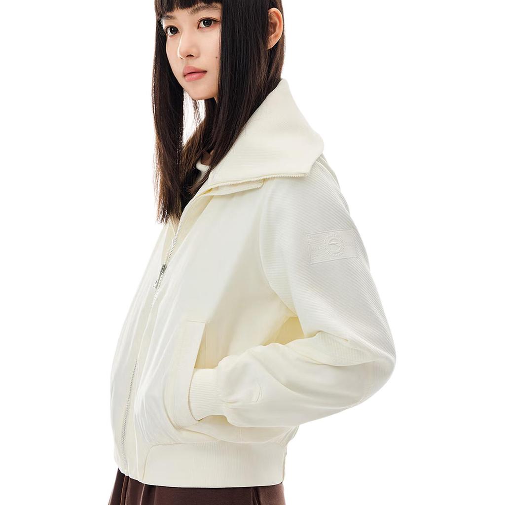 Anta Lifestyle-Serie Einfarbig Lässig Vielseitig Bequem Dick Reißverschluss Jacke Damenjacken 162548603-1