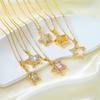 Exquisite Clavicle Chain: Women's Zircon Pentagram Pendant Necklace, Stainless Steel Jewelry, European & American Trend.