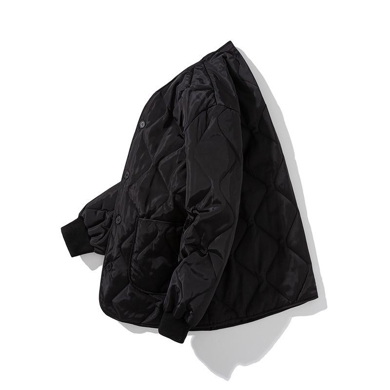 Heren Korean-Style Gewatteerde Baseballjas – Trendy Golfkraag, Casual Losse Pasvorm voor Herfst & Winter