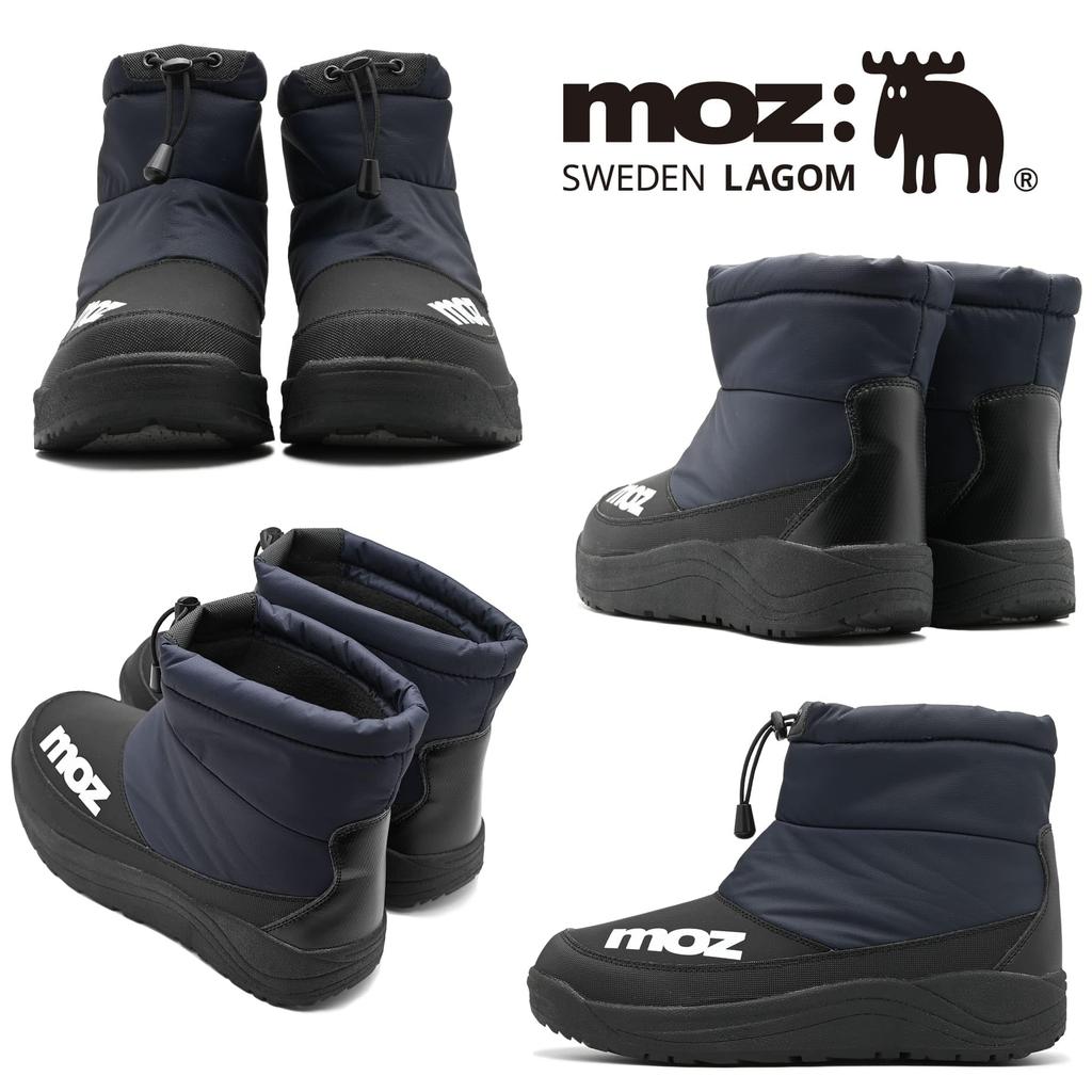 moz Winter Short Snow Boots, Water-Repellent / Waterproof / Anti-Slip, Insulated with Urethane & Fleece Lining (Navy / LL)