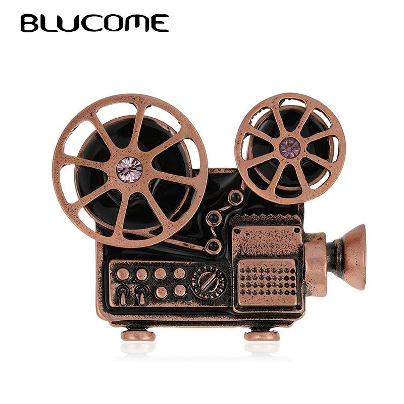 

Blucome винтажный кинопроектор в форме игрока, брошь, значок, сувенир, подарок для женщин, украшения, булавки коричневый