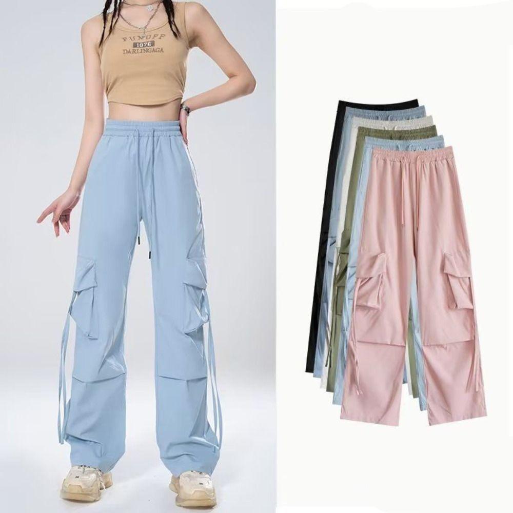 Y2K Baggy Cargo Pants Drawstring Women Joggers Trousers Comfortable Wide Leg Sweatpants  Women