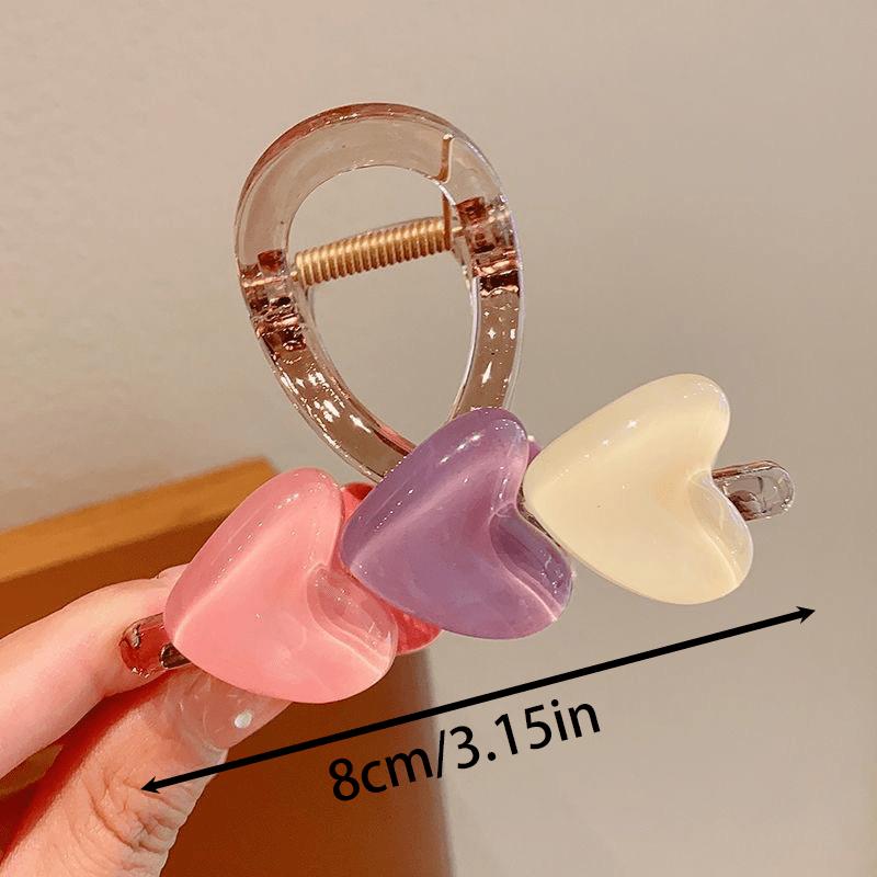 

1pc Elegant Resin Heart-Shaped Hair Clip for Women Perfect for Half-Up Hairstyles,Stylish Elegant Hair Accessory Secure Hair Clip