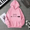 Women's Hoodie High Street Unisex style Double Pockets Sweatshirts Outerwear Heart Print Women's Clothing