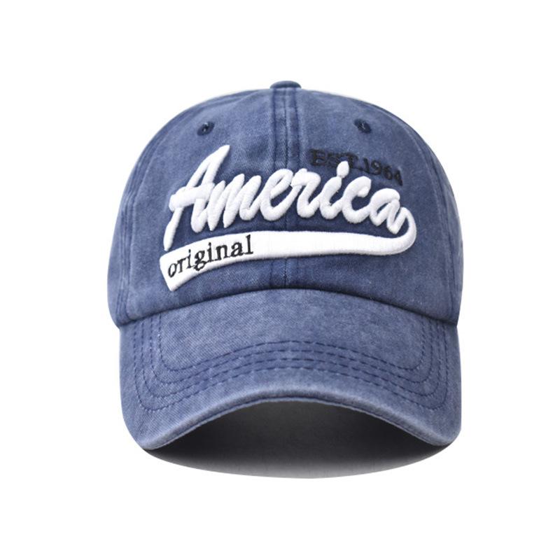 Cotton flag baseball cap washed America embroidered baseball cap foreign trade Europe and the United States independence day cap