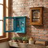 Wooden Wall-Mounted Key Holder Rustic Key Hook Entryway Organizer Cabinet Key Rack  Living Room