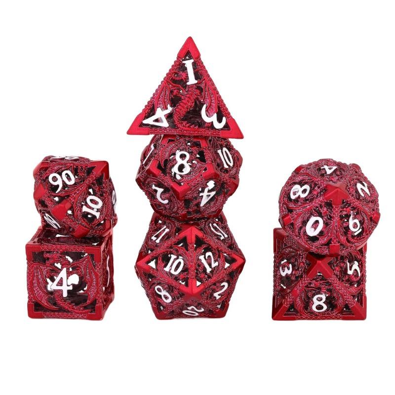 Set di Dadi Metallici Vuoti D&D Dadi Metallici Vuoti D&D 7 Pezzi Dadi Poliedrici