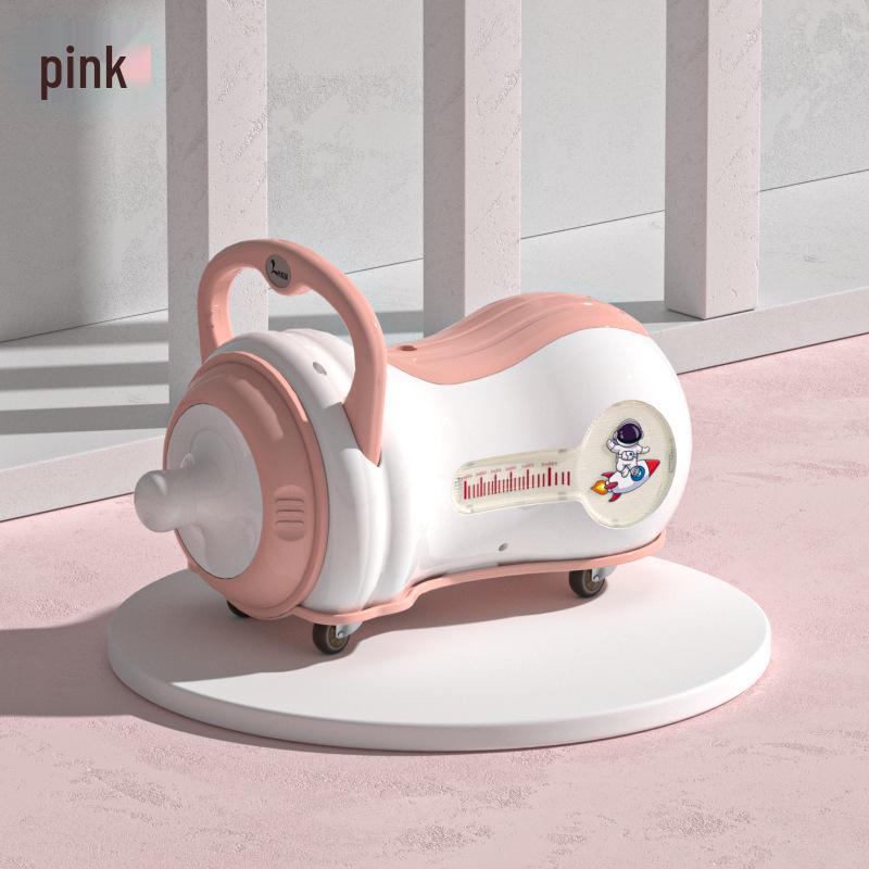 Musical Peanut Car Baby Walker: Four-Wheel Scooter with Silent, Universal Wheels and Anti-Rollover Slider