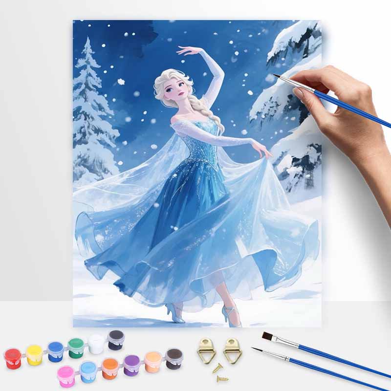 Disney Frozen Elsa oil painting art set handmade diy gift home decoration 20x30cm
