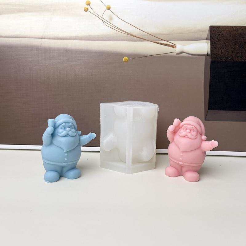 Easy Releases Santa Claus Candle Mould Sturdy Silicone Christmas Crafting for Projects