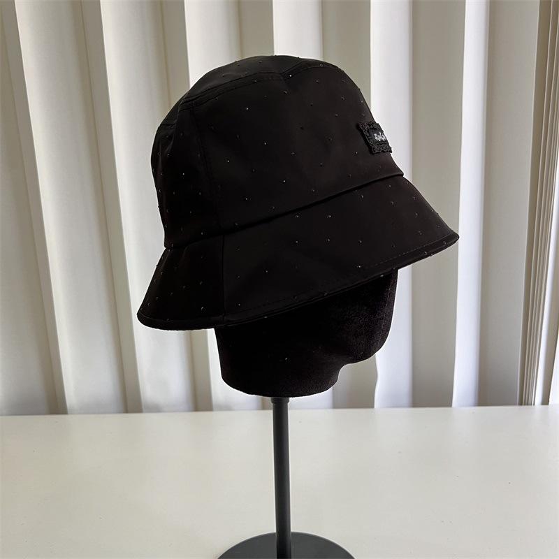 New Temperament Rhinestone Fisherman Hat Children Spring and Autumn Elegant Travel Versatile Face Small Sunshade Sunscreen Basin Hat