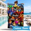 Custom Name Ro-blox Adventure Quests Beach Towel Microfiber Beach Towel, Lightweight and Quick-Dry, for Summer Travel, Swimming Pool Gift