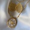 Vintage White Shell Angel Openable Photo Frame Pendant Necklace for Women Waterproof Zircon Choker Fashion Chic Jewelry