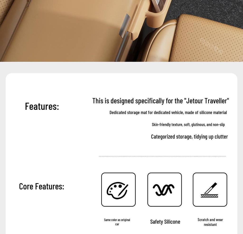 Silicone Pad Wireless Charger & Storage Box for 26 Jetour Traveler Models