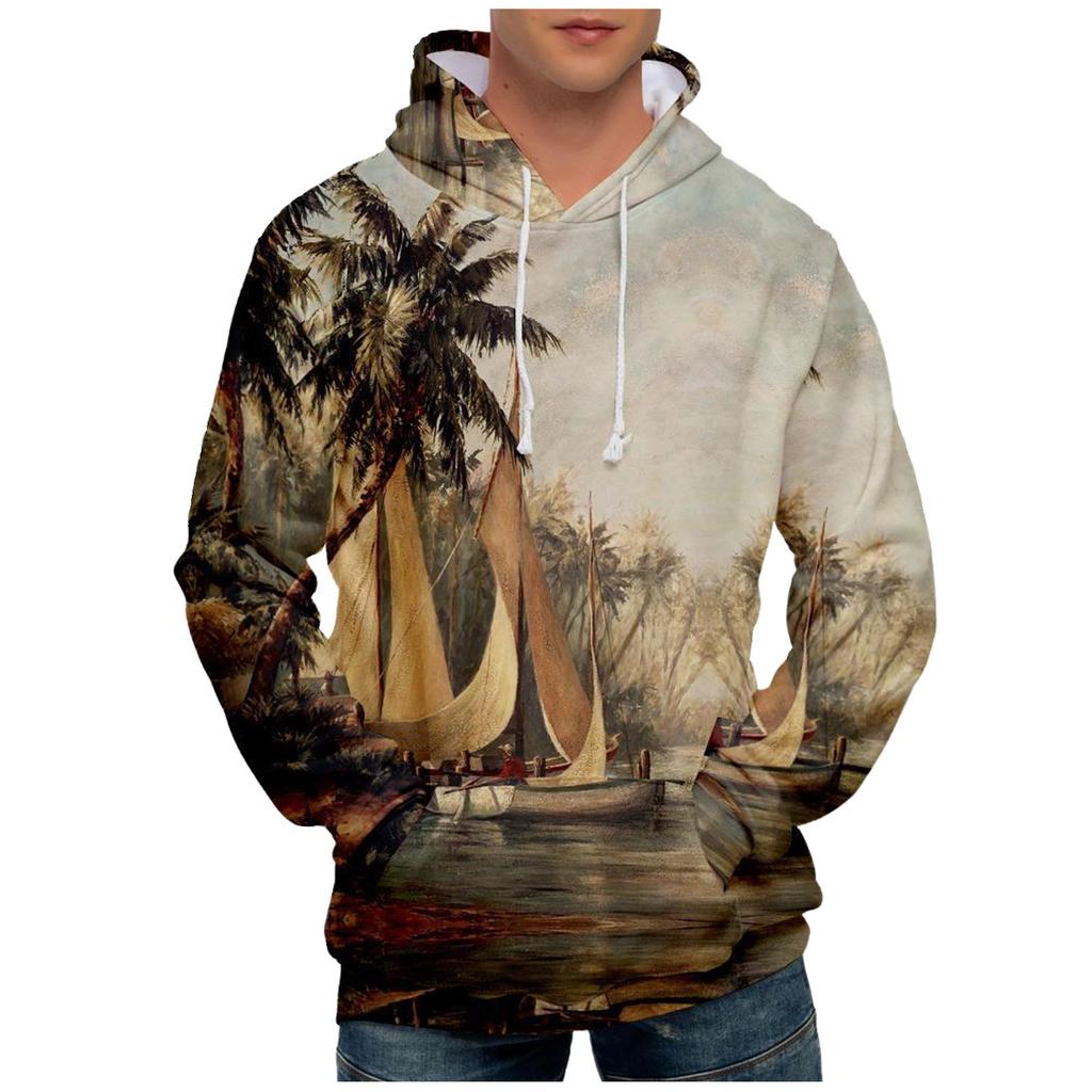 მოდის პრინტი ფხვიერი მამაკაცის და ქალის გრძელმკლავიანი სვიტერი