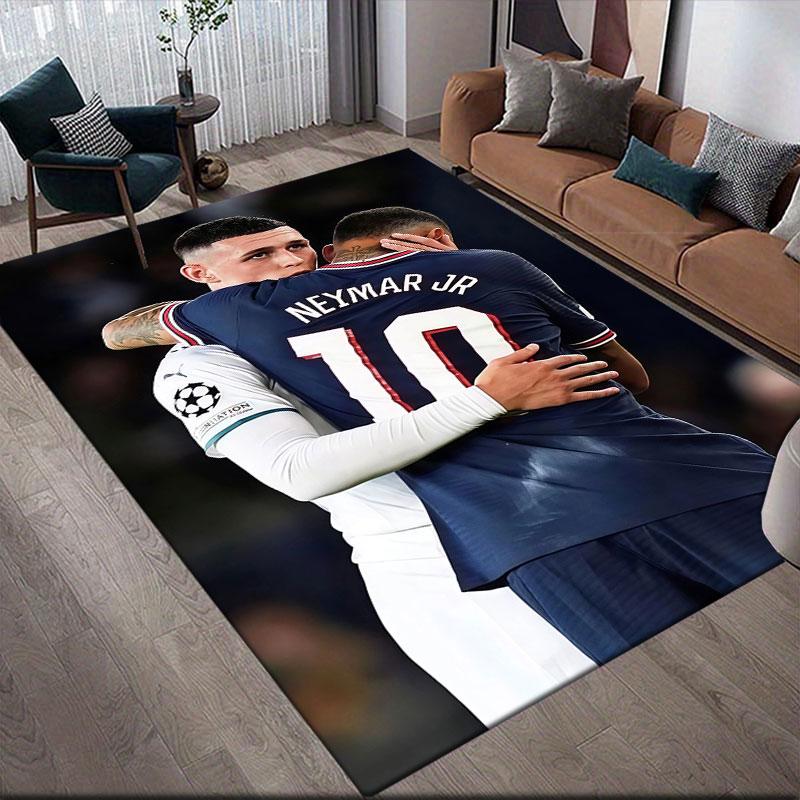 Phil Foden Flannel Printed Carpet, Home Sofa Decoration for Living Room & Bedroom, Non‑Slip Play Flannel Floor Mat for Game Room