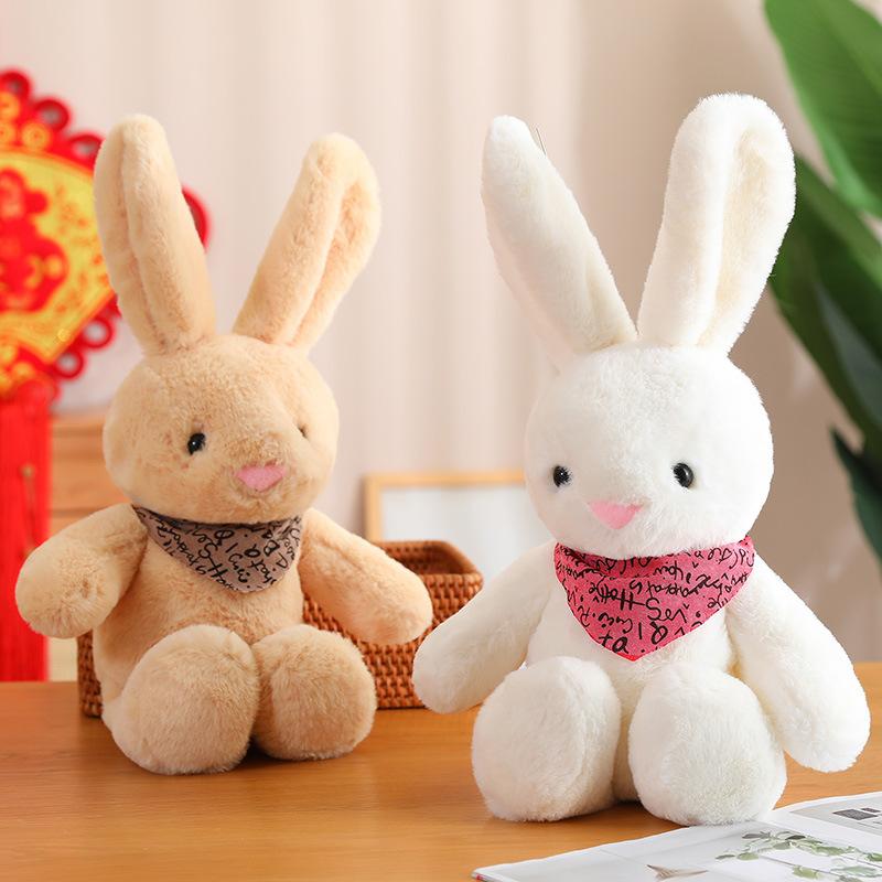 Red Festive Sweater Rabbit Doll Plush Toy Bunny Doll Year of the Rabbit Mascot Rag Doll Grab Machine Gift