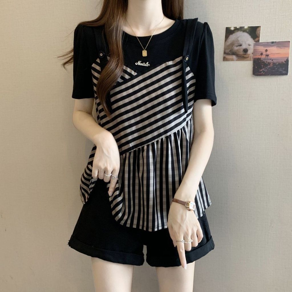 Basic T Shirt Women Summer Loose Fit Polyester Soft Casual Wear For Commuting