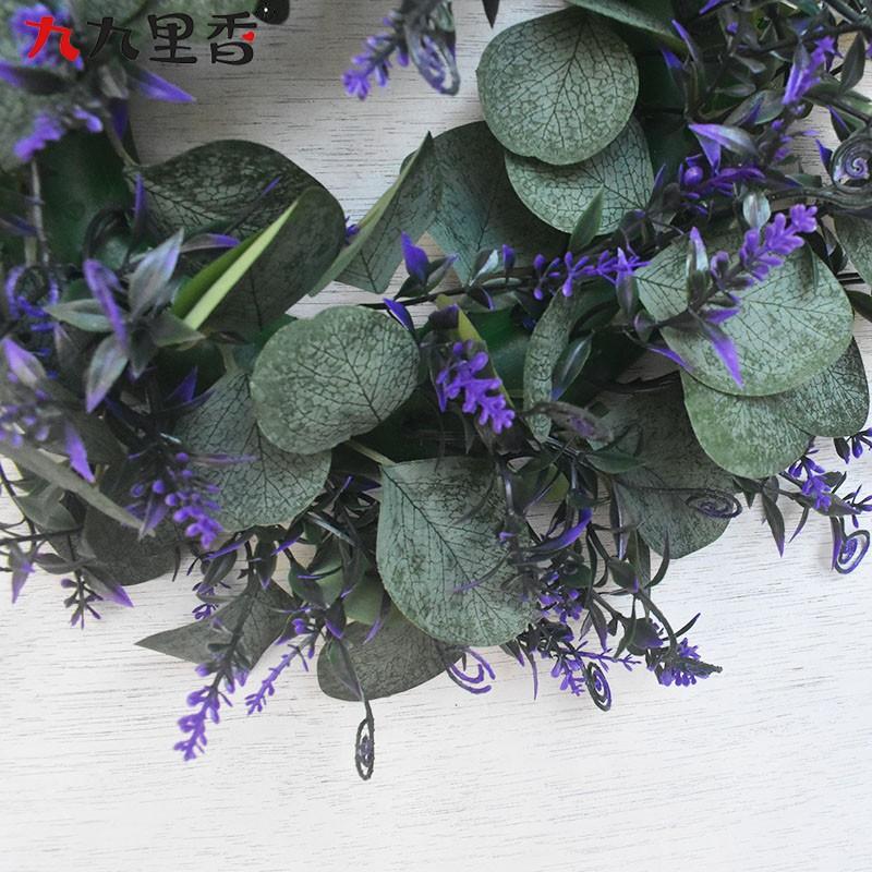 Artificial Eucalyptus Wreath Small Lavender Leaf Door Decor Floral Ring Home Wedding Party
