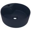 Vidaxl Sink with Overflow, Matte Navy Blue, 36X13 Cm, Ceramic