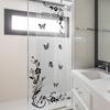 Pure Black Flower Butterfly Bathroom Bathroom Door Sticker Bathtub Sticker Bedroom Background Wall Sticker Self-adhesive Wall Sticker