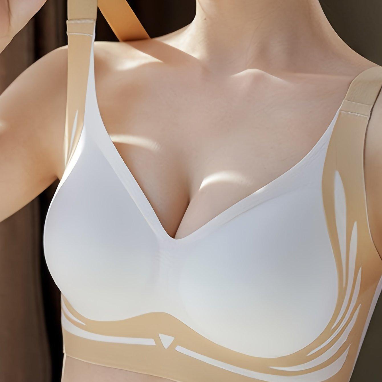 

Яркий бесшовный беспроводной бюстгальтер Push Up для женщин, удобное поддерживающее нижнее белье в стильных цветах XXL белый