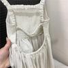 Korean Girls Sleeveless Dress Linen Halter Breathable Candy Color Summer Sweat Absorbent Girl's Vest Dresses
