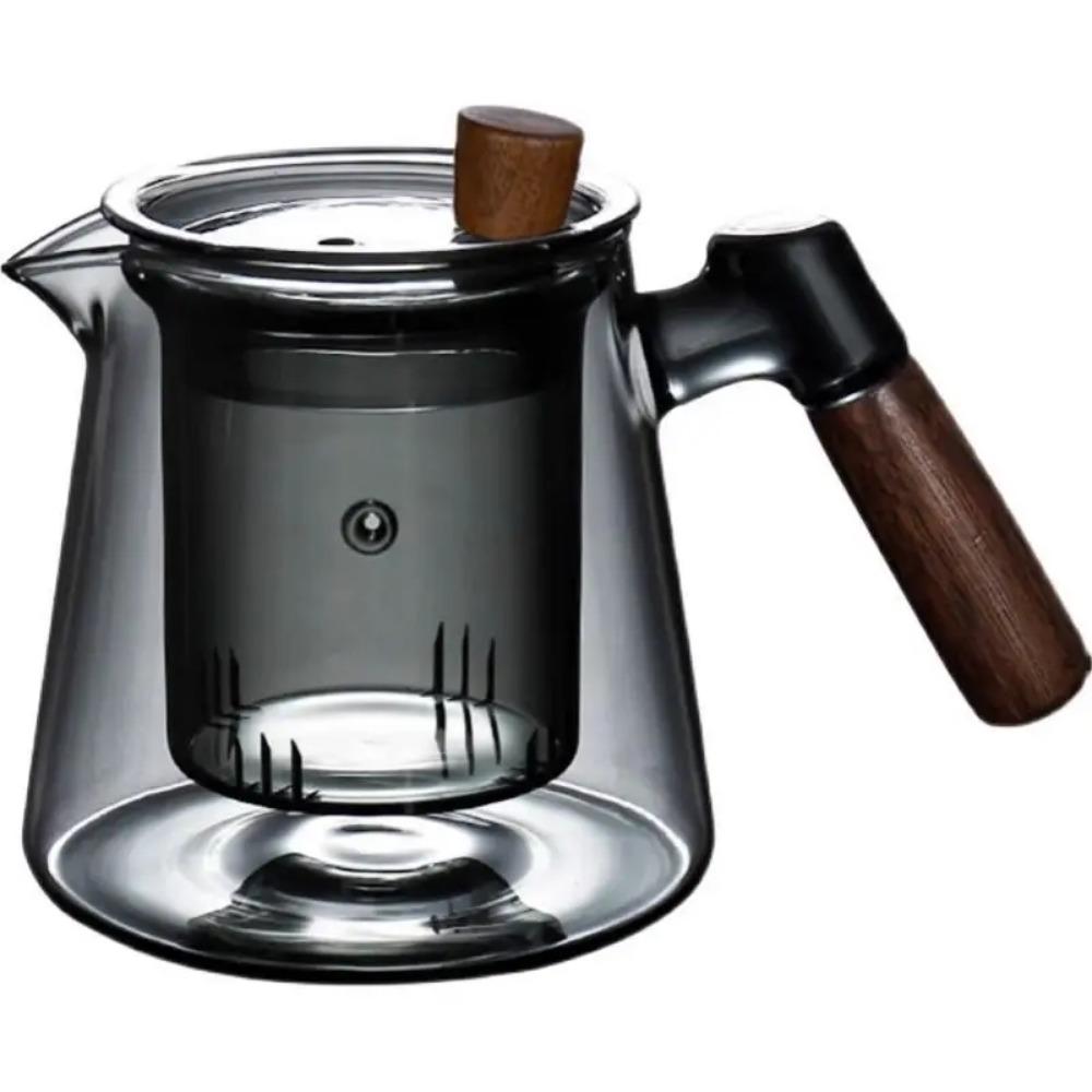Seitliche Teekanne Glas Teebereiter elektrischer Tonofen Hochtemperatur-Brüh-Teekanne Holz Einzelkanne Filter Kung Fu Tee-Set