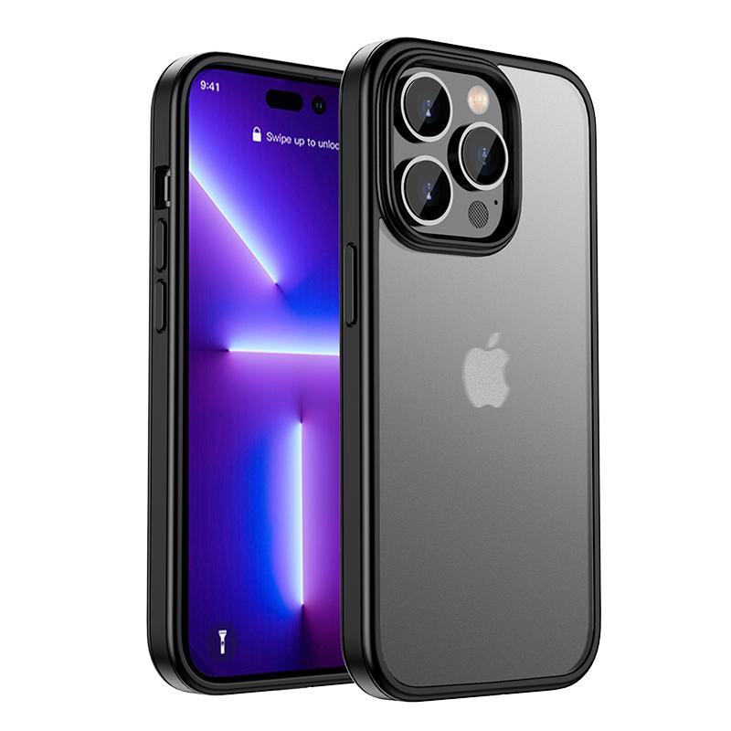 Funda de teléfono con armadura de silicona de lujo para iPhone 15 Pro 12 13 14 Pro Max 14Plus PC Protección de lente Marco suave Cubierta trasera esmerilada a prueba de golpes