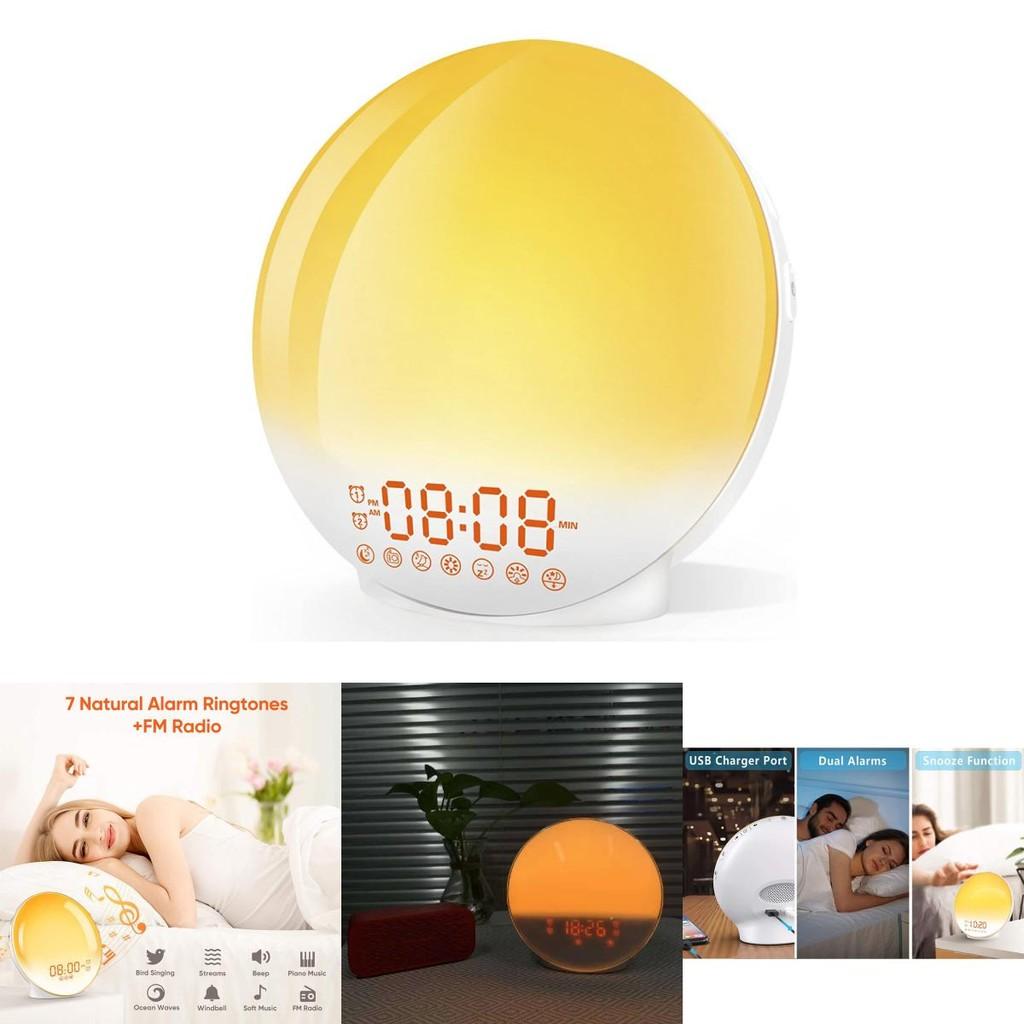 Colorful Sunrise Sunset Simulation Wake Up Light Led Alarm Clock For Cozy Ambiance