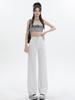 Women's 2025 Classic High Waist White Straight Leg Jeans - Slimming Drape, Narrow To Wide Leg Style for Summer.