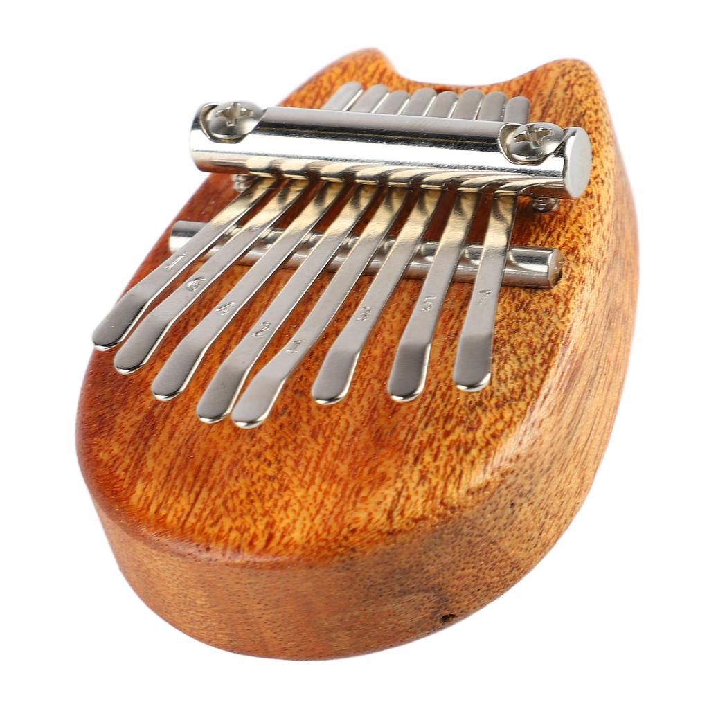 Mini Kalimba 8 Tangenter Tommelpiano Massivt Tre Barnegave for Nybegynner Bærbar med Lanyard