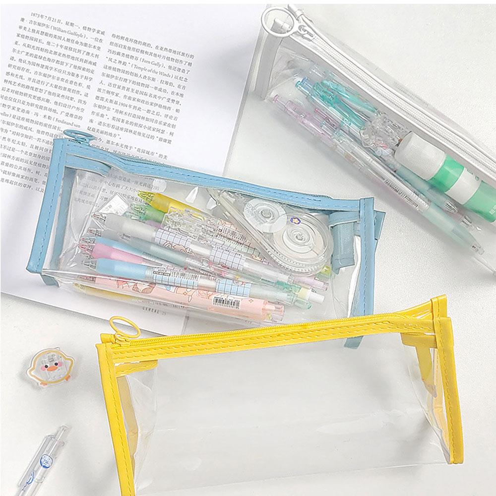 Farbe Transparent Lagerung Tasche Einfache Ins Girly Herz Make-Up Tasche Hochwertige Desktop Lagerung Schreibwaren Tasche Stift Tasche