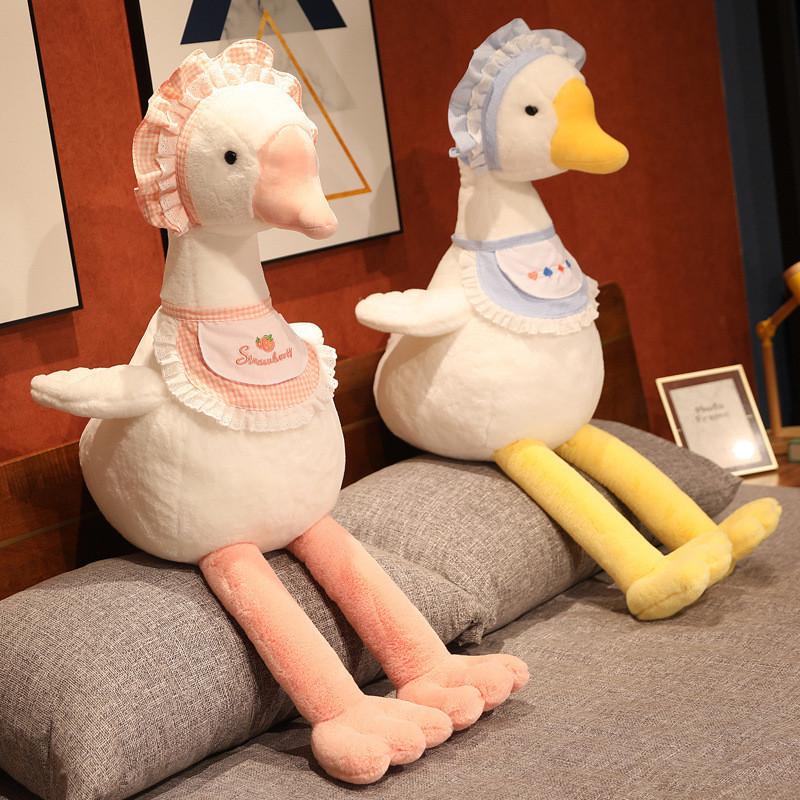White Goose Plush Toy Set With Dress Up Costumes For Children And Kids
