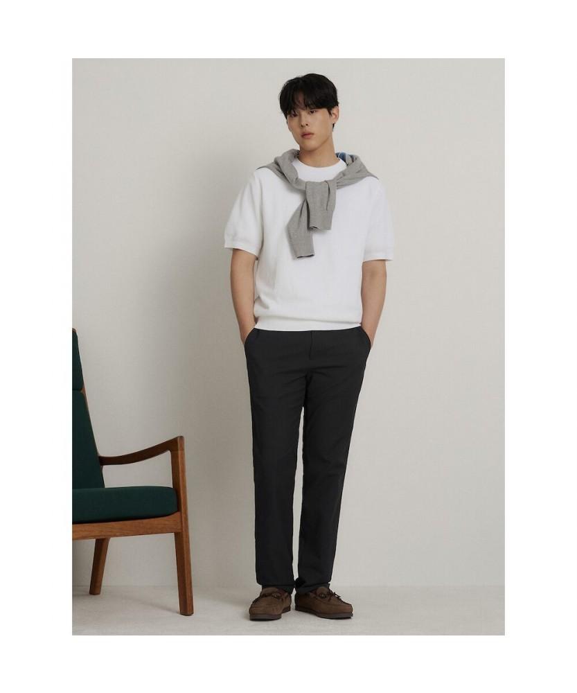 Binpolmen Linen Blend Oxford Standard Fit Pants Black