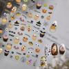 Halloween Nails Sticker 5D Embossed Cartoon Nail Art Stickers Retro Rabbit Self Adhesive Stickers For Nails DIY Manicure Decals