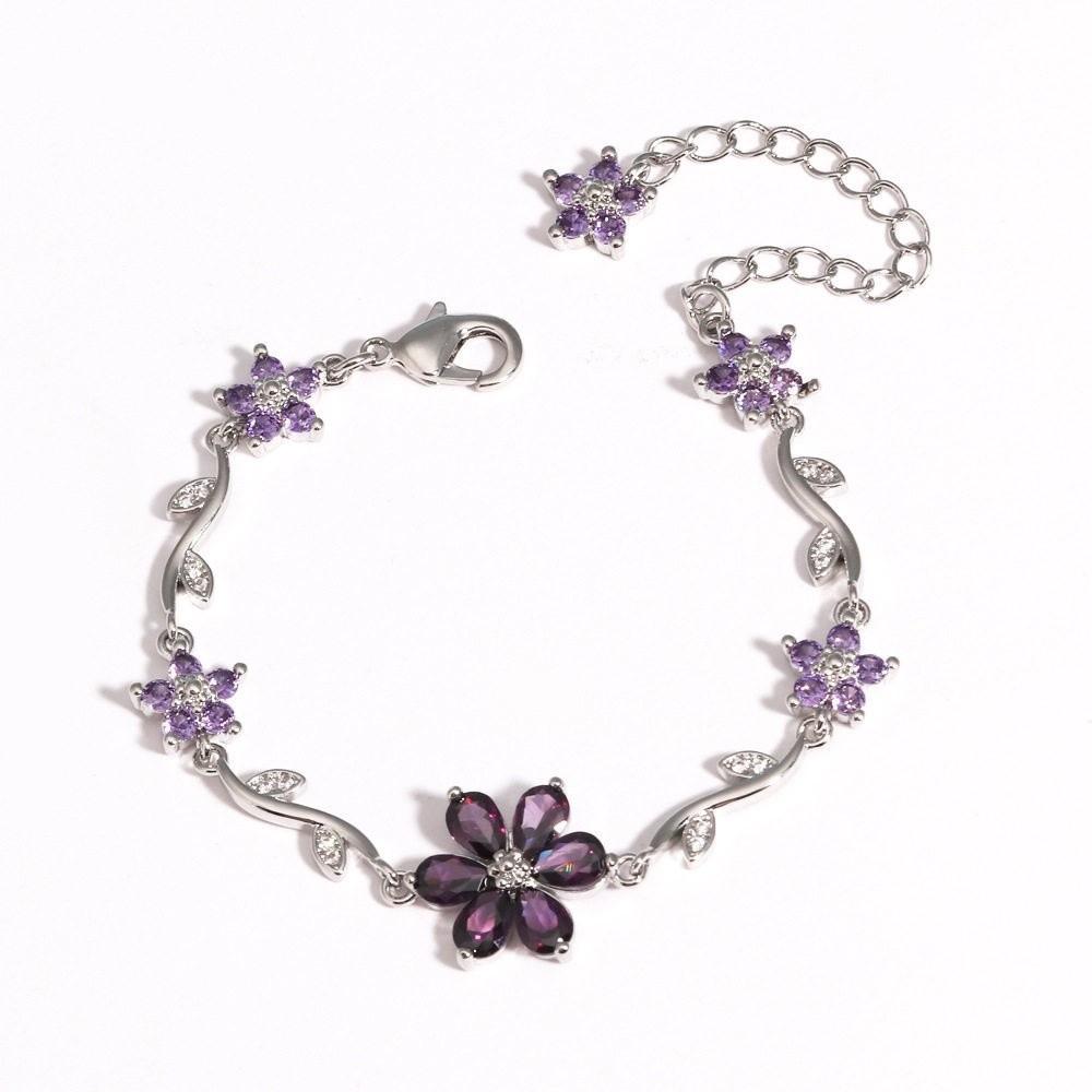 Y2K Chain Bracelet Crystal Women's Bracelet Sweet Flowers Bracelet