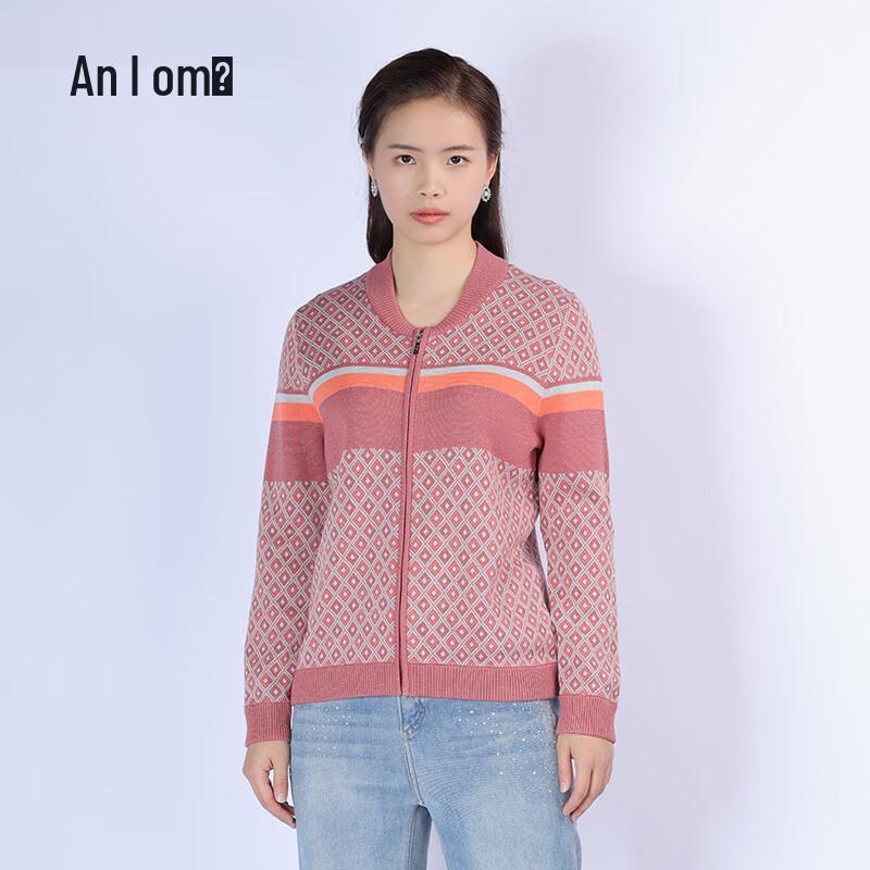 Anlom Round Neck Plaid Casual Knit Sweater
