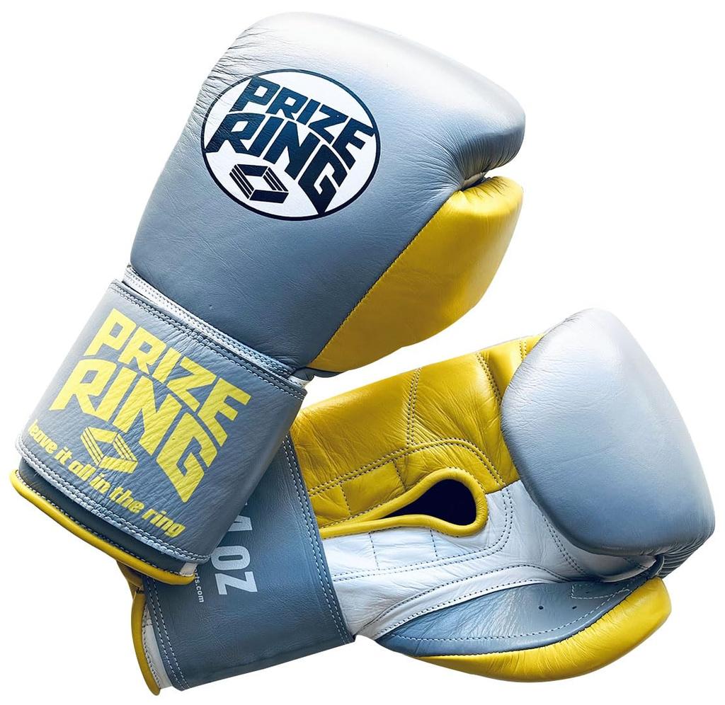 PRIZE RING Boxing Gloves “Professional SS” Gray/Yellow (14oz)