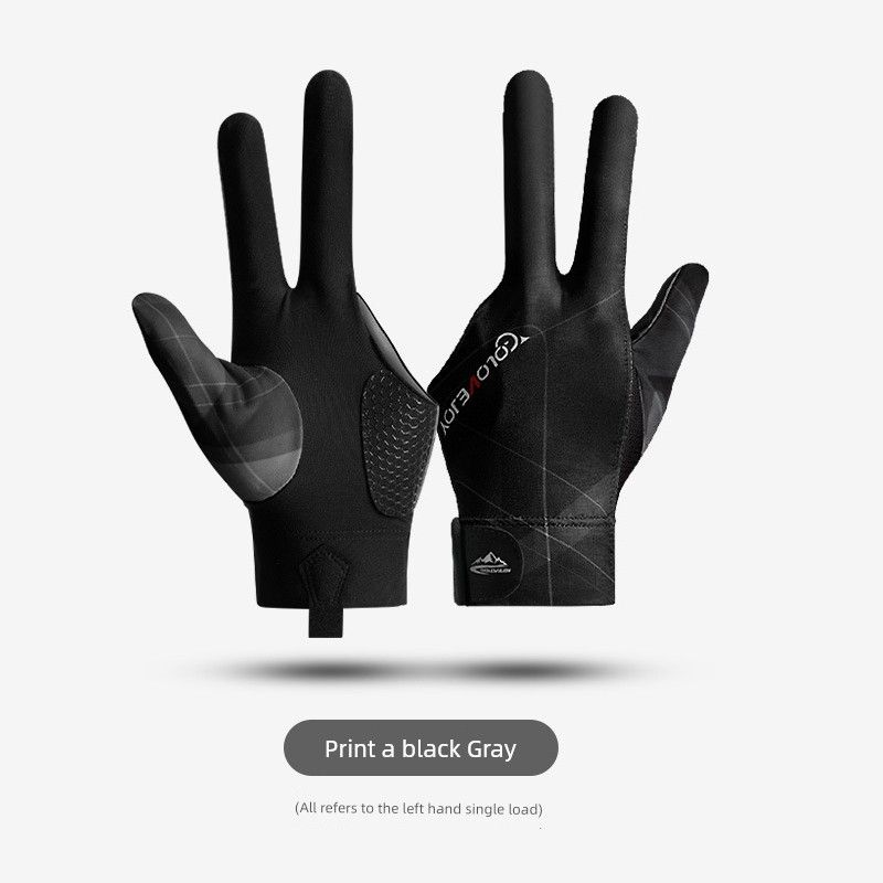 

Muja Billiard Gloves Snooker Table Tennis Open Finger Touch Screen Breathable and Wearable Comfortable and Non-Slip Lightweight Gloves Single Pack Black and Gray (left single) All yards