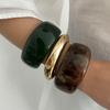 Vintage Resin Cuff Charms Bracelet Bangles for Women Fashion Jewelry Acrylic Wide Irregular Geometric Party Bangle For Girls