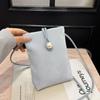 Pu Leather Small Square Bag Pearl Crossbody Bag Simple Shoulder Bag  Girls