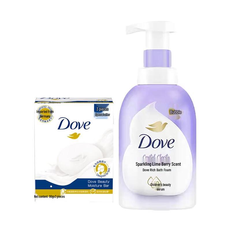 

Dove Lime & Berry Foaming Shower Bubble & Bar Soap Set