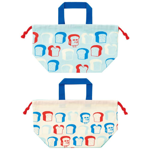 Skater Children's Drawstring Lunch Bag, Made in Japan, Bread Thief Design, KB7-A, for Boys and Girls