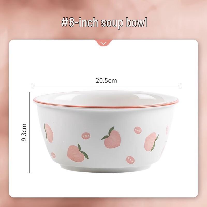 Персиковая эмалированная суповая миска в скандинавском стиле