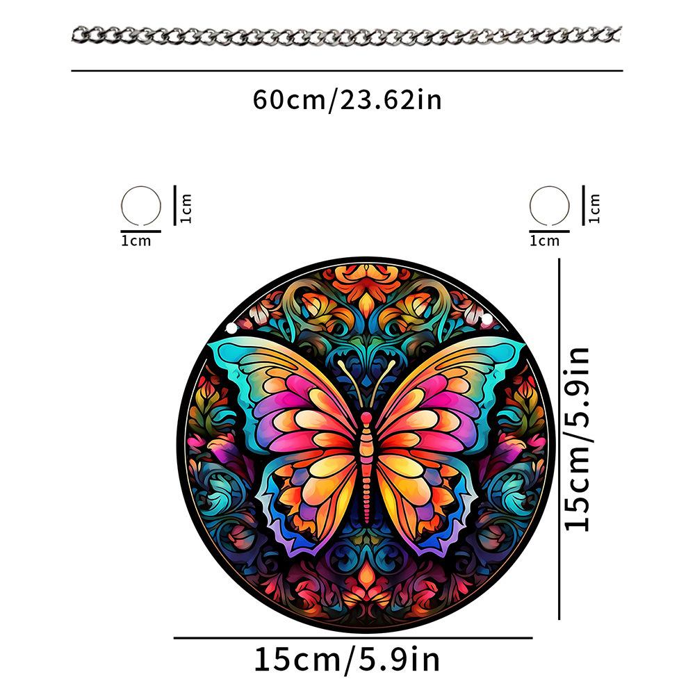 Personalized Butterfly Door Hanging Decor Acrylic Stain Glass Window Hanging Craft Colorful Bedroom Living Room Home Decoration