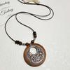 New Chinese retro Zen leather rope necklace autumn and winter bohemian ethnic wind leaf long sweater chain